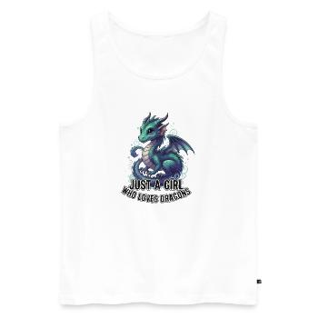 Mädchen liebt Drachen - Männer Premium Bio Tank Top - Weiß - Vorne - Michal (187cm)