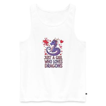 Nur ein Mädchen liebt Drachen - Männer Premium Bio Tank Top - Weiß - Vorne - Michal (187cm)