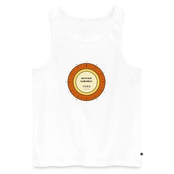 Technischer Warnstempel Toro - Männer Premium Bio Tank Top - Weiß - Vorne - Michal (187cm)