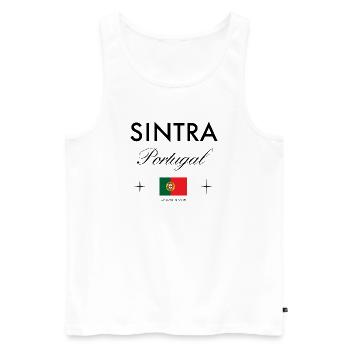 Sintra Portugal Koordinaten Reise Souvenir - Männer Premium Bio Tank Top - Weiß - Vorne - Michal (187cm)