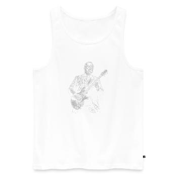 Grover Cleveland Gitarre - Männer Premium Bio Tank Top - Weiß - Vorne - Michal (187cm)