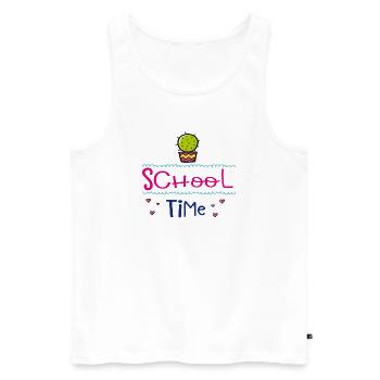 School Time - Männer Premium Bio Tank Top - Weiß - Vorne - Michal (187cm)