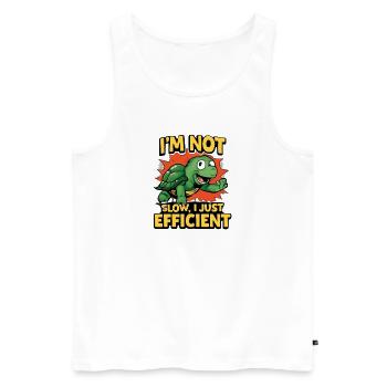 Turtle: Nicht kostenlos, nur effizient - Männer Premium Bio Tank Top - Weiß - Vorne - Michal (187cm)