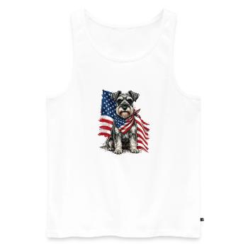 Patriotischer Schnauzer Stars, Stripes Hundestolz, - Männer Premium Bio Tank Top - Weiß - Vorne - Michal (187cm)