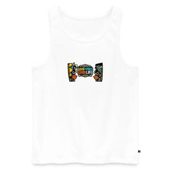 Good Zeiten Good Life Kunst Print - Männer Premium Bio Tank Top - Weiß - Vorne - Michal (187cm)
