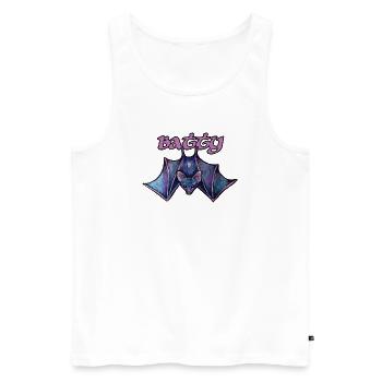 Batty Night Bat-Fledermaus-Illustration - Männer Premium Bio Tank Top - Weiß - Vorne - Michal (187cm)