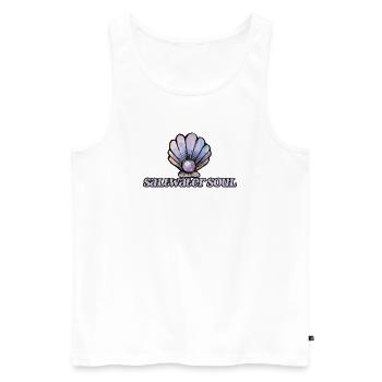 SeaWater Soul Muschelkunst - Männer Premium Bio Tank Top - Weiß - Vorne - Michal (187cm)