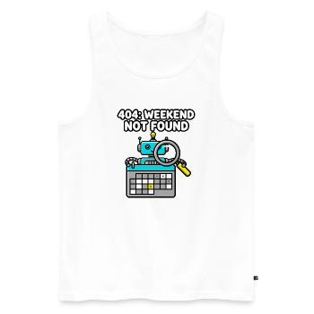 404 Weekend Not Found Roboter - Männer Premium Bio Tank Top - Weiß - Vorne - Michal (187cm)