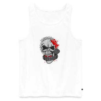Skull Heavy Metal Musik Rock Punk - Männer Premium Bio Tank Top - Weiß - Vorne - Michal (187cm)