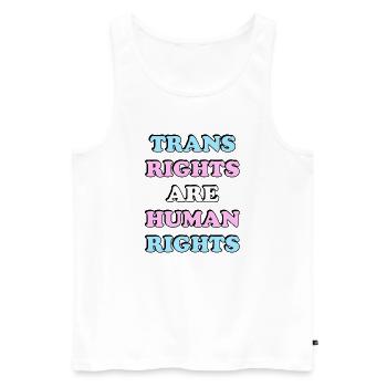Trans Rights Are Human Rights - Men's Premium Organic Tank Top - white - Front - Michal (187cm)