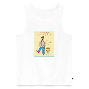 Dad and Kid Laughing Moment - Men's Premium Organic Tank Top - white - Front - Michal (187cm)