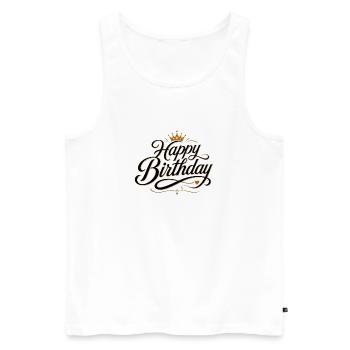 Happy Birthday - Männer Premium Bio Tank Top - Weiß - Vorne - Michal (187cm)