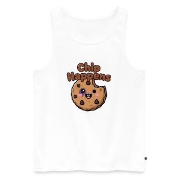 Chip Happens Keks - Männer Premium Bio Tank Top - Weiß - Vorne - Michal (187cm)