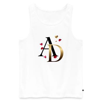 AD Goldmonogramm mit Rosen - Männer Premium Bio Tank Top - Weiß - Vorne - Michal (187cm)