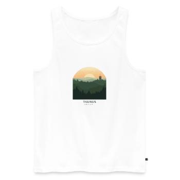 Taunus Germany | Vintage Forest Poster - Männer Premium Bio Tank Top - Weiß - Vorne - Michal (187cm)
