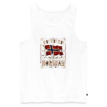  Roll Roll Norway Norwegen Wikinger Flagge - Männer Premium Bio Tank Top - Weiß - Vorne - Michal (187cm)