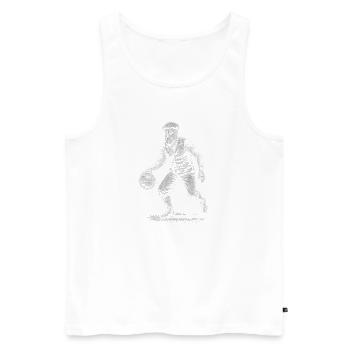 James A Basketballspieler Skizze - Männer Premium Bio Tank Top - Weiß - Vorne - Michal (187cm)