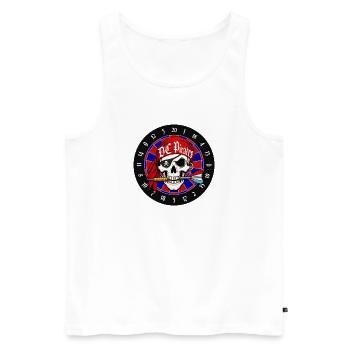 Red Pirate Skull auf Roulette - Männer Premium Bio Tank Top - Weiß - Vorne - Michal (187cm)
