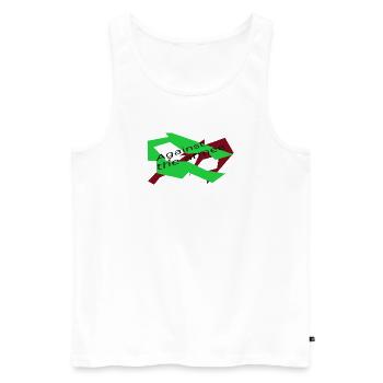 against the armee - Männer Premium Bio Tank Top - Weiß - Vorne - Michal (187cm)