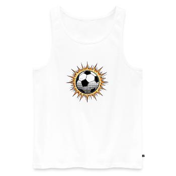 Immer Am Ball Bleiben - Männer Premium Bio Tank Top - Weiß - Vorne - Michal (187cm)