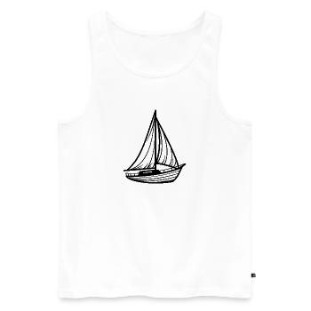 Minimalistisches klassisches Segelboot - Männer Premium Bio Tank Top - Weiß - Vorne - Michal (187cm)