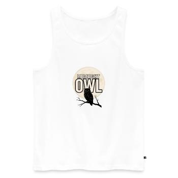 Halloween-Eule – Mitternachtseule - Männer Premium Bio Tank Top - Weiß - Vorne - Michal (187cm)