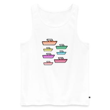 Motorboote - Männer Premium Bio Tank Top - Weiß - Vorne - Michal (187cm)