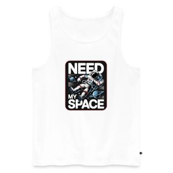 Raumfahrt-Statement: Need My Space - Männer Premium Bio Tank Top - Weiß - Vorne - Michal (187cm)