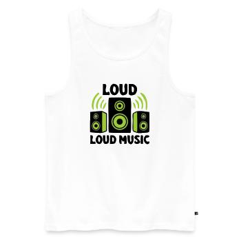 Lautsprecher Boxen Logo - Männer Premium Bio Tank Top - Weiß - Vorne - Michal (187cm)