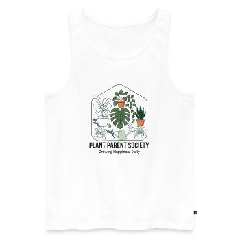 Plant Parent Society: Grüner Lebensstil - Männer Premium Bio Tank Top - Weiß - Vorne - Michal (187cm)