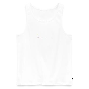 Regenbogen Klangwelle,Music waves - Männer Premium Bio Tank Top - Weiß - Vorne - Michal (187cm)