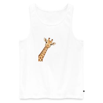 Giraffenhemd, Tierliebhaber-T-Shirt - Männer Premium Bio Tank Top - Weiß - Vorne - Michal (187cm)