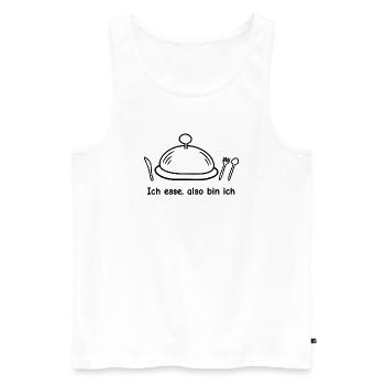 Ich esse, also bin ich - Männer Premium Bio Tank Top - Weiß - Vorne - Michal (187cm)