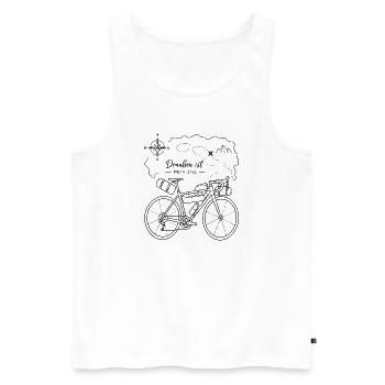 Radreise Traummotiv Kompass Berge - Männer Premium Bio Tank Top - Weiß - Vorne - Michal (187cm)
