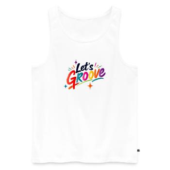 Let's Groove Retro Disco Schriftzug Design - Männer Premium Bio Tank Top - Weiß - Vorne - Michal (187cm)