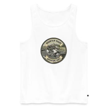 Bergstraßen: Motorradabenteuer - Männer Premium Bio Tank Top - Weiß - Vorne - Michal (187cm)