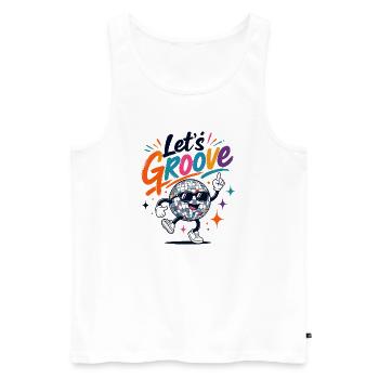Laissons-nous vibrer Disco Ball Retro Party - Débardeur bio Premium Homme - blanc - Devant - Michal (187cm)