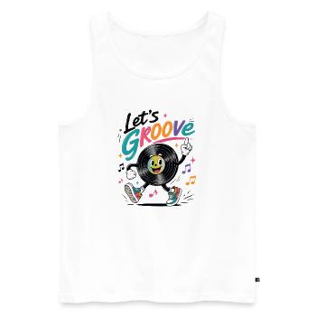 Let's Groove Schallplatte Retro Musik Design   - Männer Premium Bio Tank Top - Weiß - Vorne - Michal (187cm)