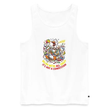 Relax We're All Crazy Competition - Männer Premium Bio Tank Top - Weiß - Vorne - Michal (187cm)