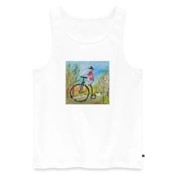  Hochrad - Männer Premium Bio Tank Top - Weiß - Vorne - Michal (187cm)