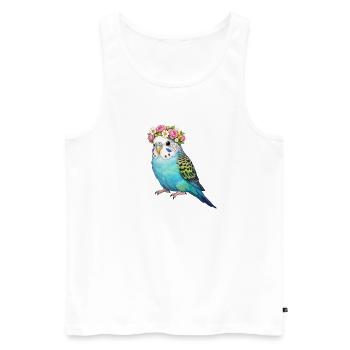 Wellensittich - Männer Premium Bio Tank Top - Weiß - Vorne - Michal (187cm)
