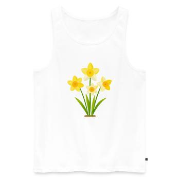 Narzissen - Männer Premium Bio Tank Top - Weiß - Vorne - Michal (187cm)