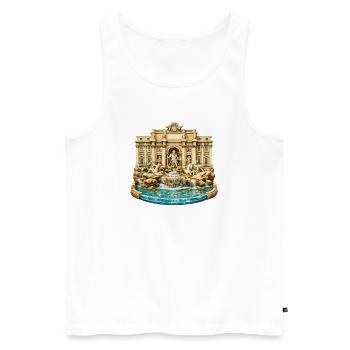 Trevi-Brunnen - Männer Premium Bio Tank Top - Weiß - Vorne - Michal (187cm)