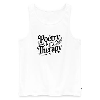 Poesie ist meine Therapie - Männer Premium Bio Tank Top - Weiß - Vorne - Michal (187cm)