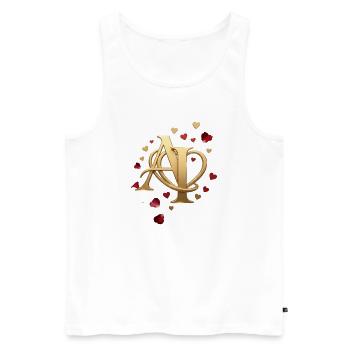 GoldeneInitialen AI mit Herzrahmen - Männer Premium Bio Tank Top - Weiß - Vorne - Michal (187cm)