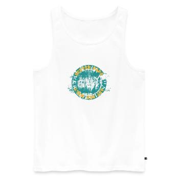 Vater Billy - Männer Premium Bio Tank Top - Weiß - Vorne - Michal (187cm)