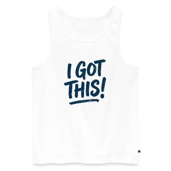 Ich schaffe das! Motivationsbürste - Männer Premium Bio Tank Top - Weiß - Vorne - Michal (187cm)