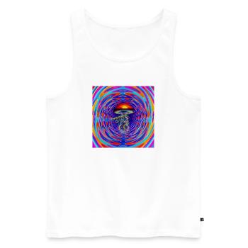 70s_Goa_Mushroom_ - Men's Premium Organic Tank Top - white - Front - Michal (187cm)