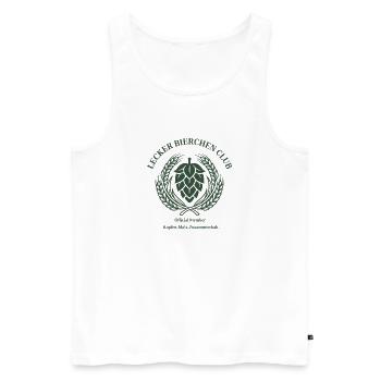 Lecker Bierchen Club Official Member - Männer Premium Bio Tank Top - Weiß - Vorne - Michal (187cm)