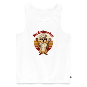 Koch Erdmännchen - Männer Premium Bio Tank Top - Weiß - Vorne - Michal (187cm)